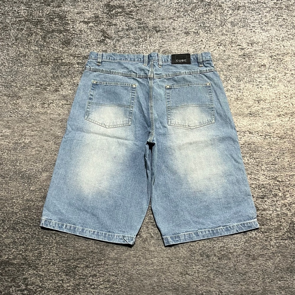 Vintage‎ Cube Jorts Size 40 Blue Y2K Baggy Grunge Skater Jean Shorts